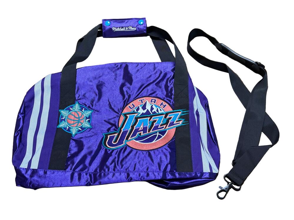 Utah Jazz Mitchell & Ness Hardwood Classic Big Face Team Duffle Bag Pack New